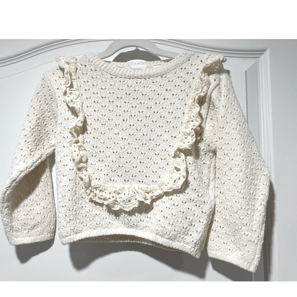 EUC Zara Kids sweater with lace size 2-3 years toddler 2T-3T